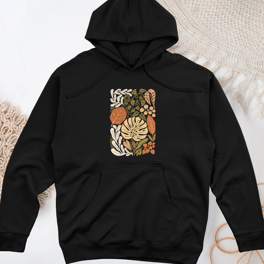 Abstract House Plants Midweight Hooded Sweatshirt
