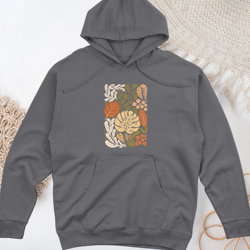 Abstract House Plants Midweight Hooded Sweatshirt