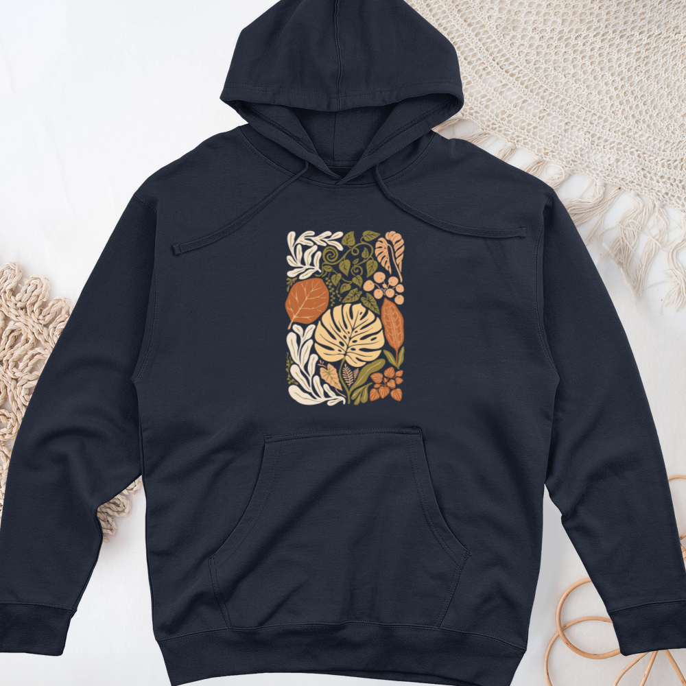 Abstract House Plants Midweight Hooded Sweatshirt