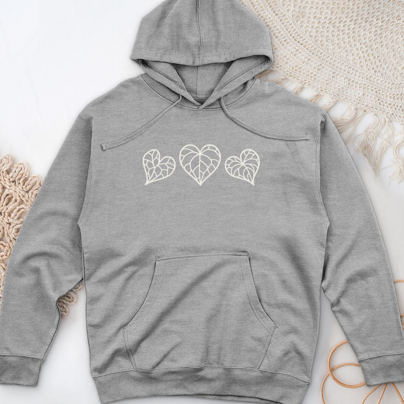 Anthurium Plant Midweight Hooded Sweatshirt