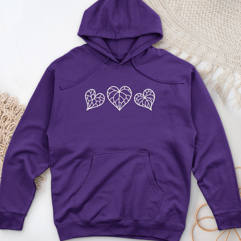 Anthurium Plant Midweight Hooded Sweatshirt