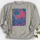 Boho American Flag With Houseplants Crewneck