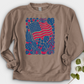 Boho American Flag With Houseplants Crewneck