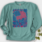 Boho American Flag With Houseplants Crewneck
