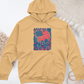 Boho American Flag With Houseplants Midweight Hooded Sweatshirt
