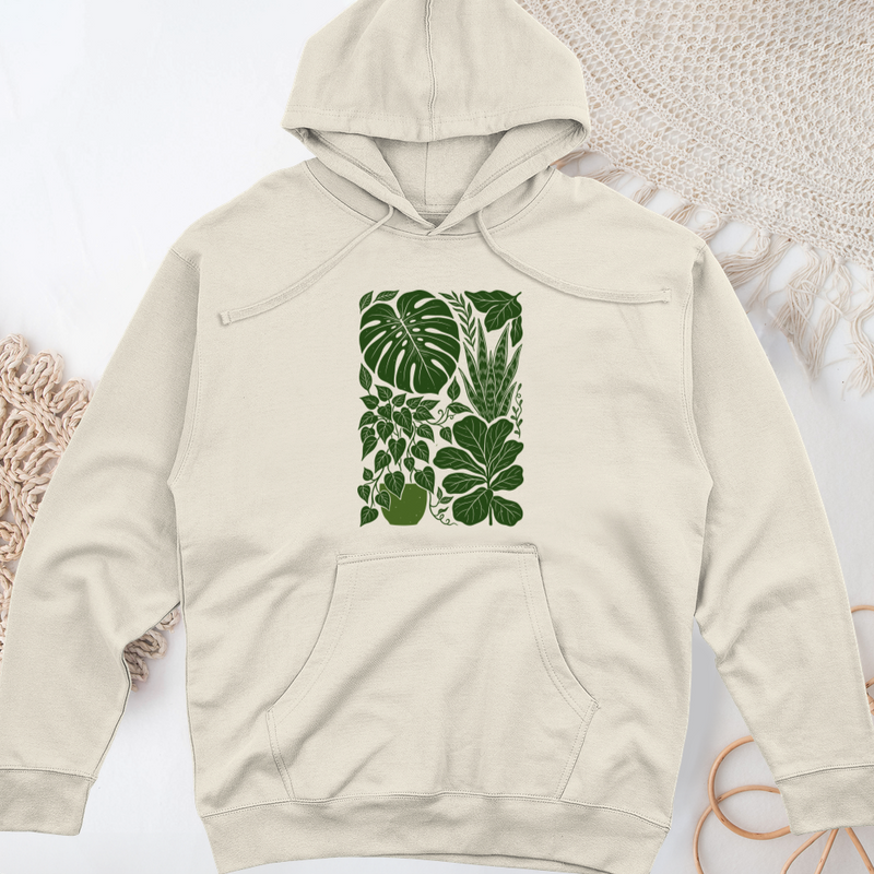 Botanical Indoor Leaf Midweight Hooded Sweatshirt