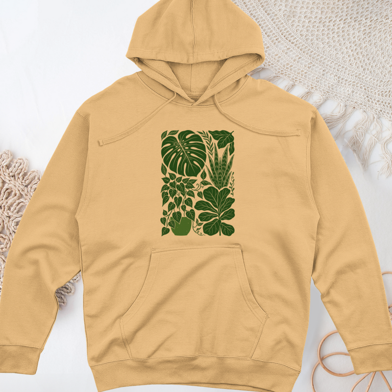Botanical Indoor Leaf Midweight Hooded Sweatshirt
