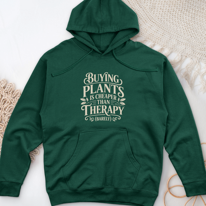 Buying Plants is Cheaper Midweight Hooded Sweatshirt