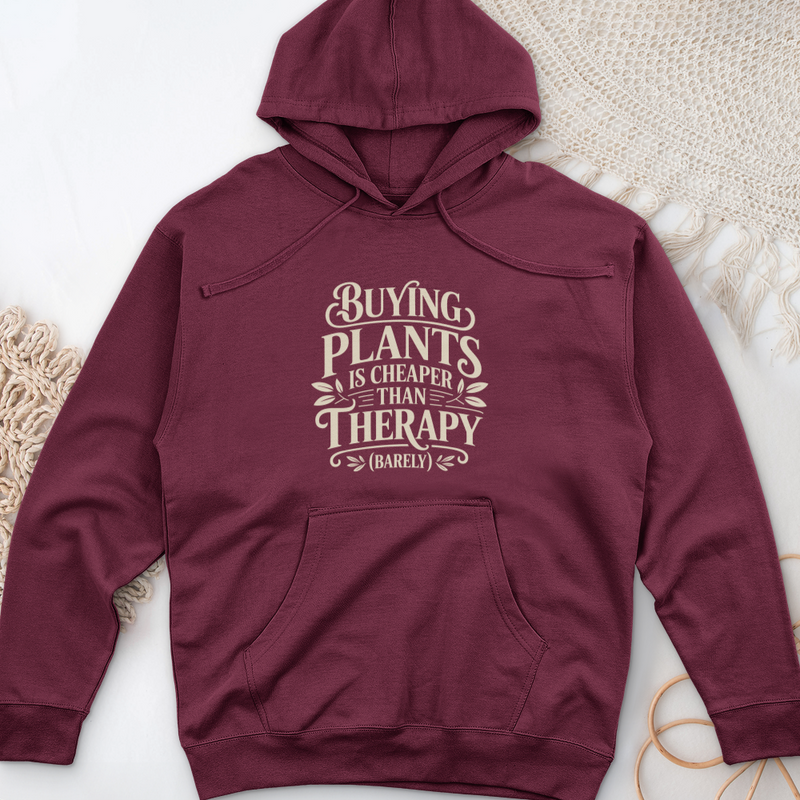 Buying Plants is Cheaper Midweight Hooded Sweatshirt