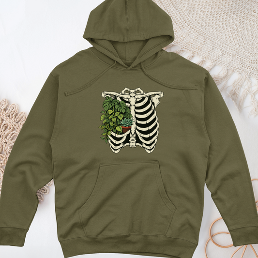 Green Hearted Midweight Hooded Sweatshirt
