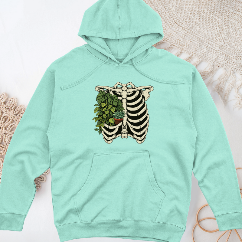 Green Hearted Midweight Hooded Sweatshirt