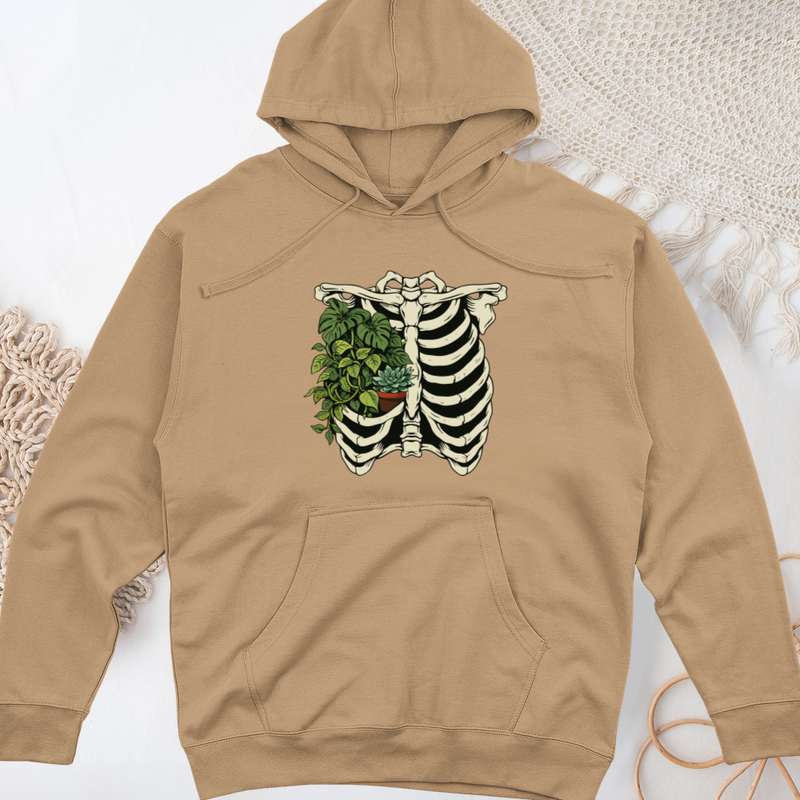 Green Hearted Midweight Hooded Sweatshirt