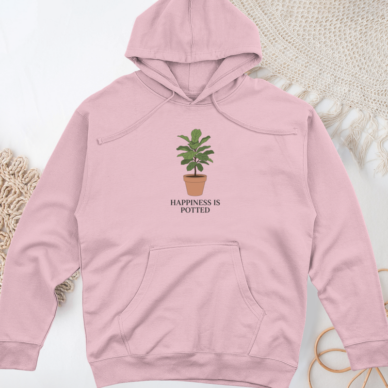 Happiness Is Potted Midweight Hooded Sweatshirt