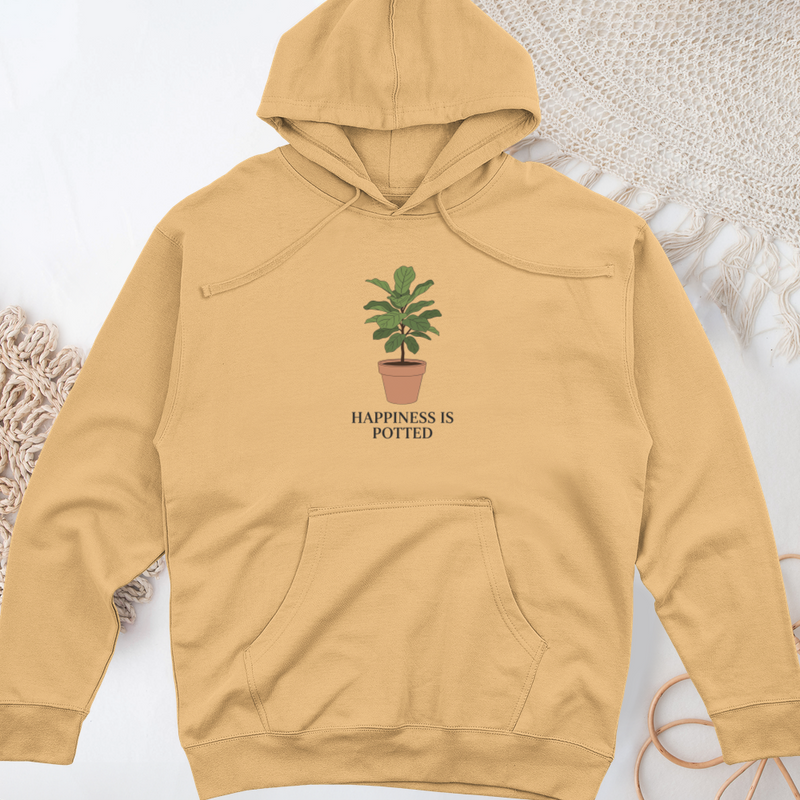 Happiness Is Potted Midweight Hooded Sweatshirt