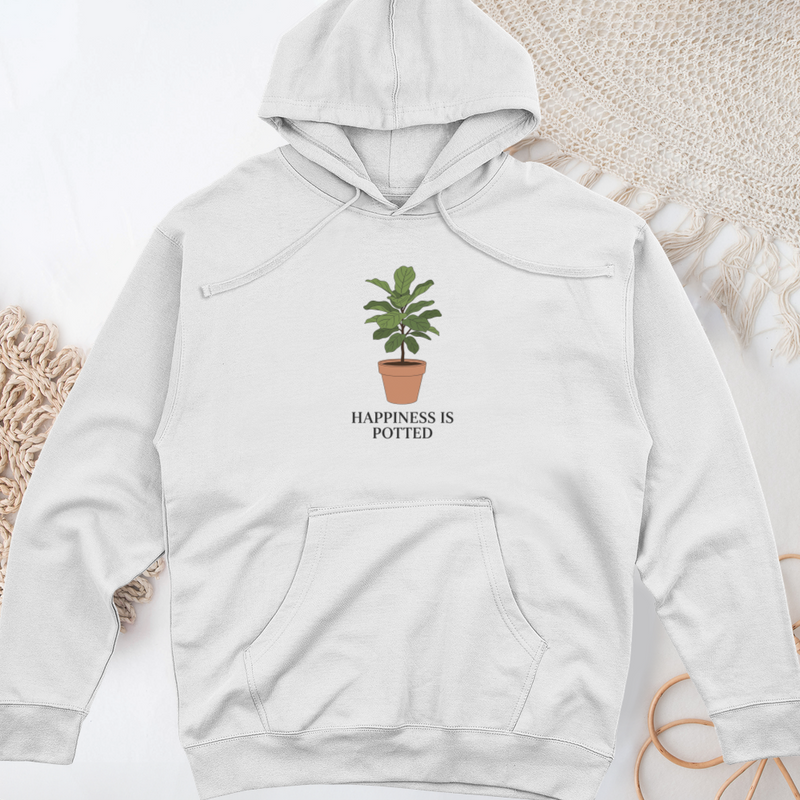 Happiness Is Potted Midweight Hooded Sweatshirt