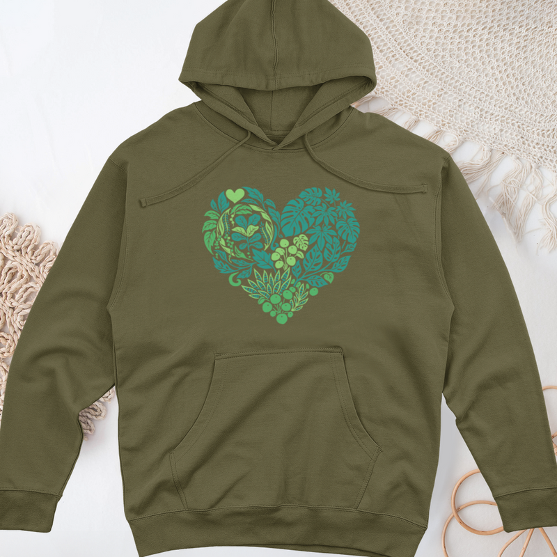 Houseplant Heart Midweight Hooded Sweatshirt