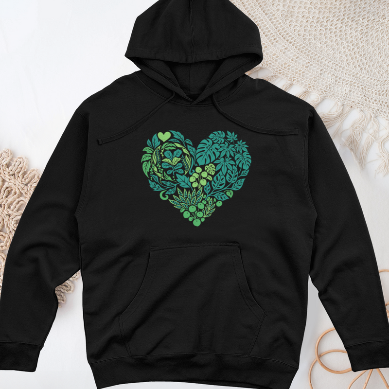 Houseplant Heart Midweight Hooded Sweatshirt