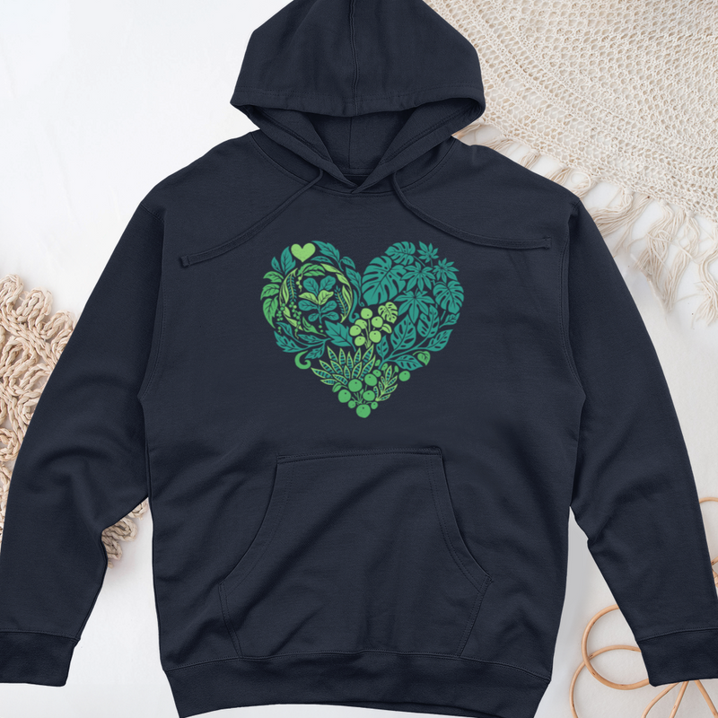 Houseplant Heart Midweight Hooded Sweatshirt