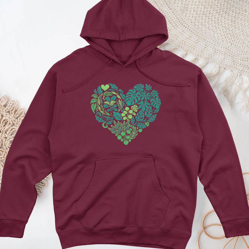 Houseplant Heart Midweight Hooded Sweatshirt