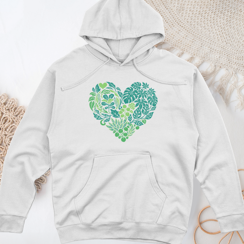 Houseplant Heart Midweight Hooded Sweatshirt