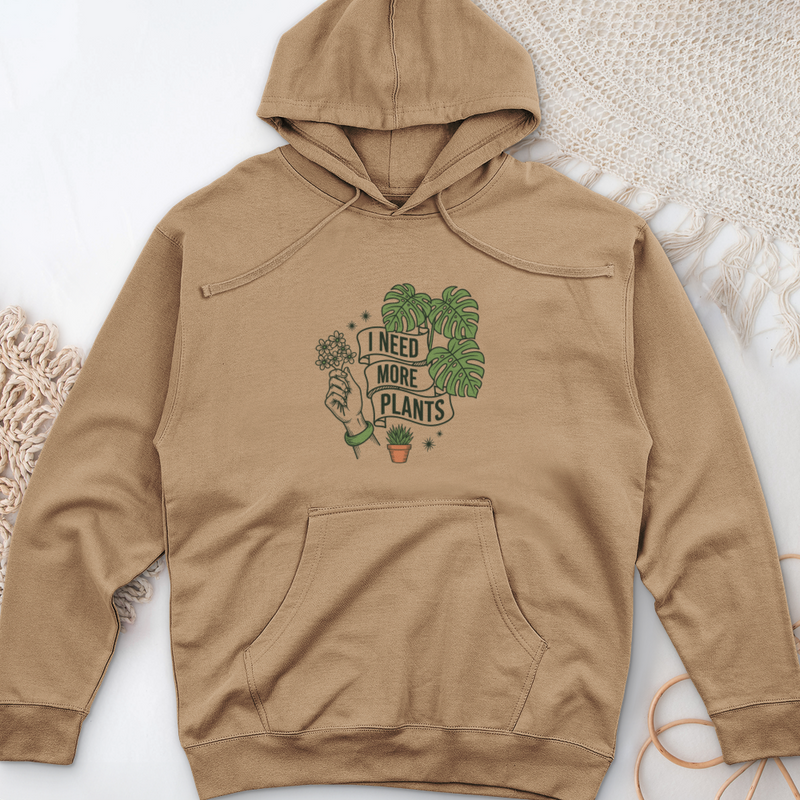 I Need More Plant Midweight Hooded Sweatshirt