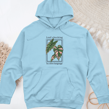 Leaf-Checking Is a Love Language Midweight Hooded Sweatshirt
