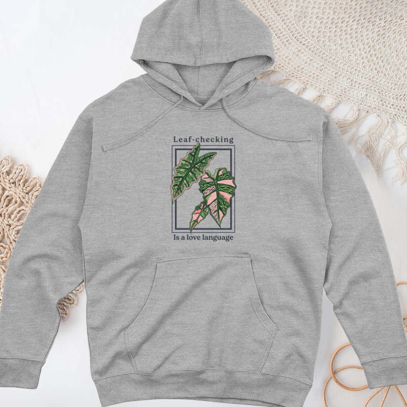 Leaf-Checking Is a Love Language Midweight Hooded Sweatshirt