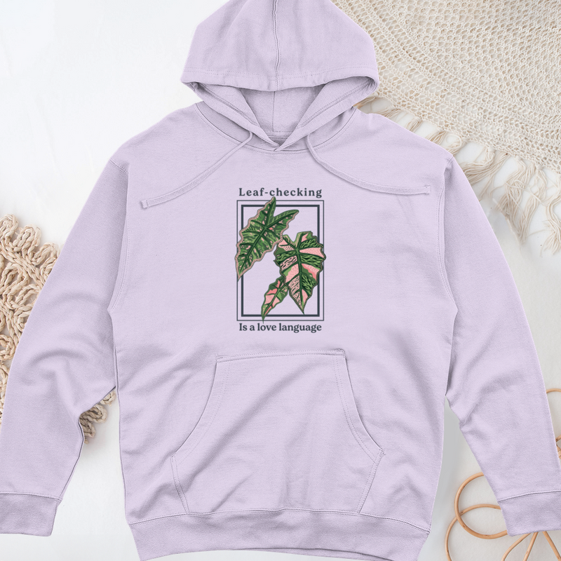 Leaf-Checking Is a Love Language Midweight Hooded Sweatshirt