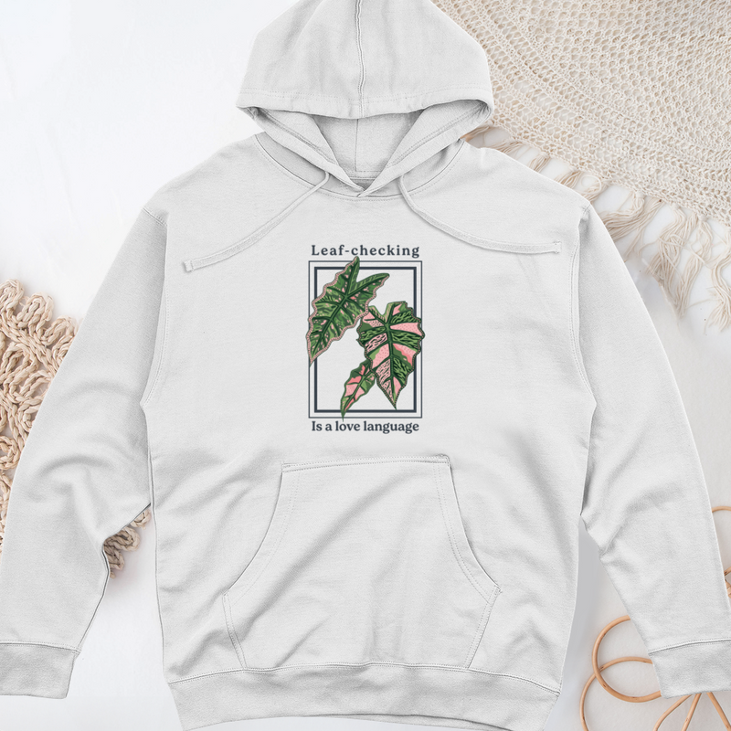 Leaf-Checking Is a Love Language Midweight Hooded Sweatshirt