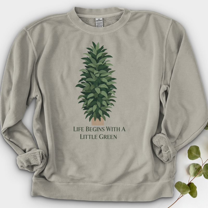 Life Begins With a Little Green Crewneck