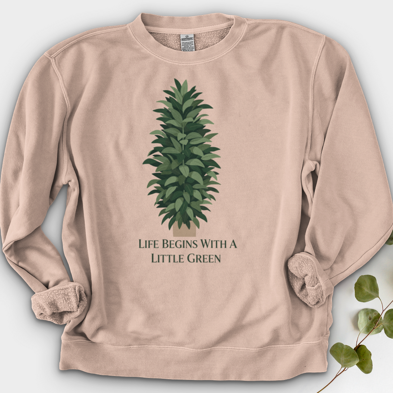 Life Begins With a Little Green Crewneck