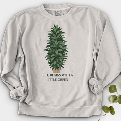 Life Begins With a Little Green Crewneck