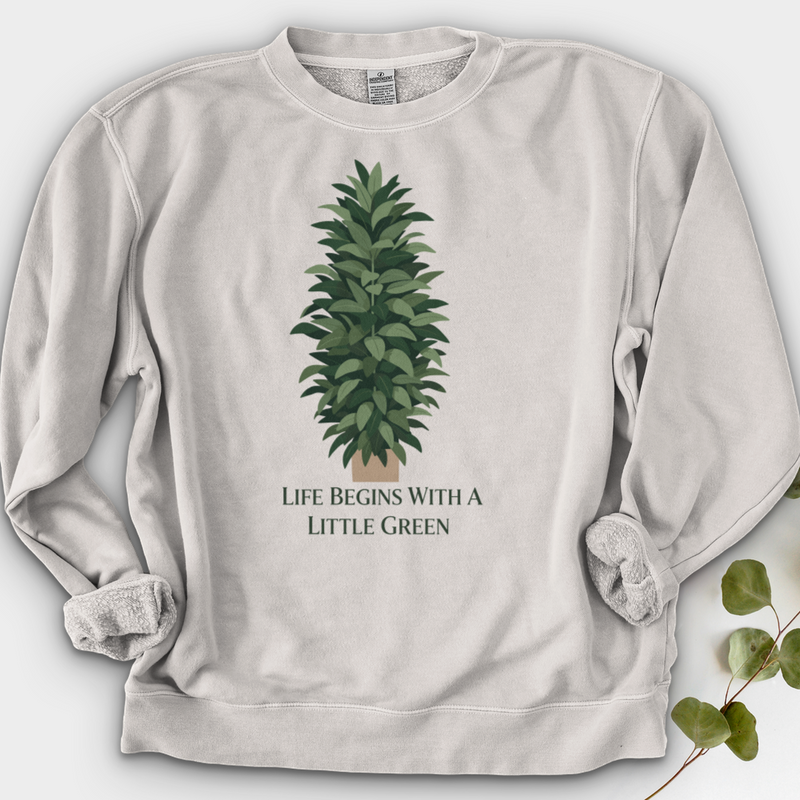 Life Begins With a Little Green Crewneck