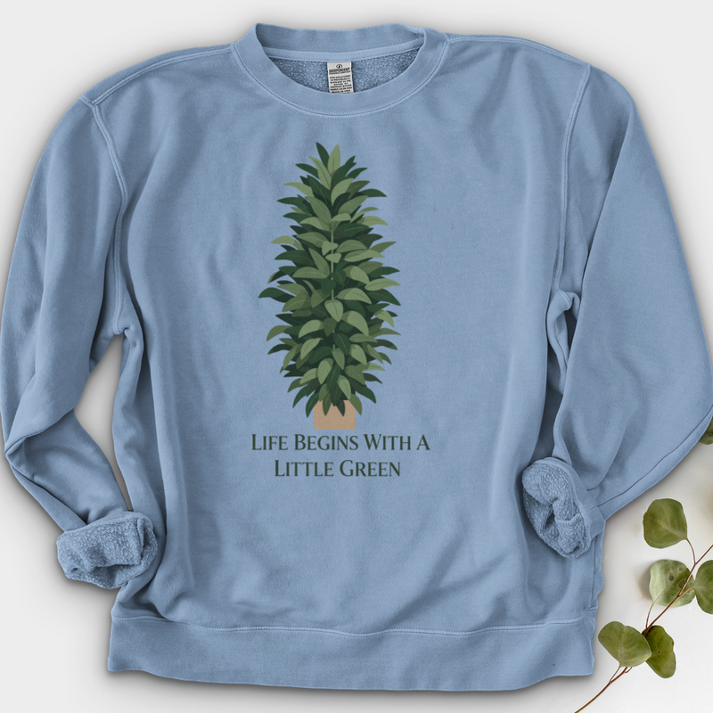 Life Begins With a Little Green Crewneck
