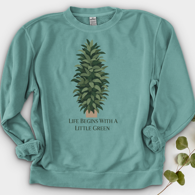 Life Begins With a Little Green Crewneck