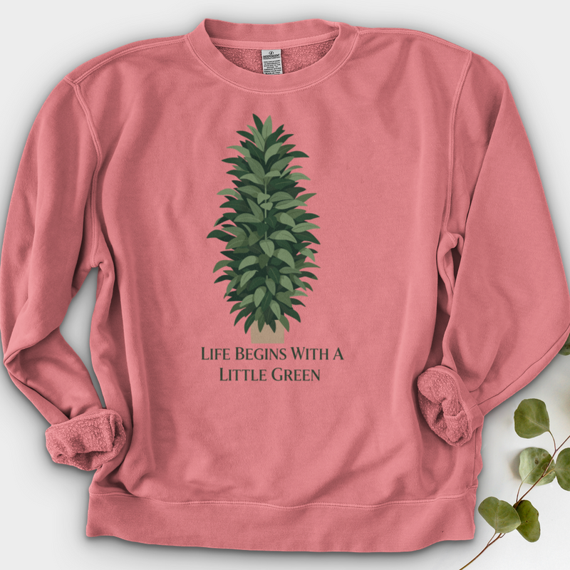 Life Begins With a Little Green Crewneck