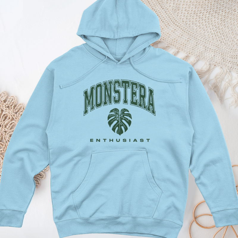 Monstera Enthusiast Midweight Hooded Sweatshirt