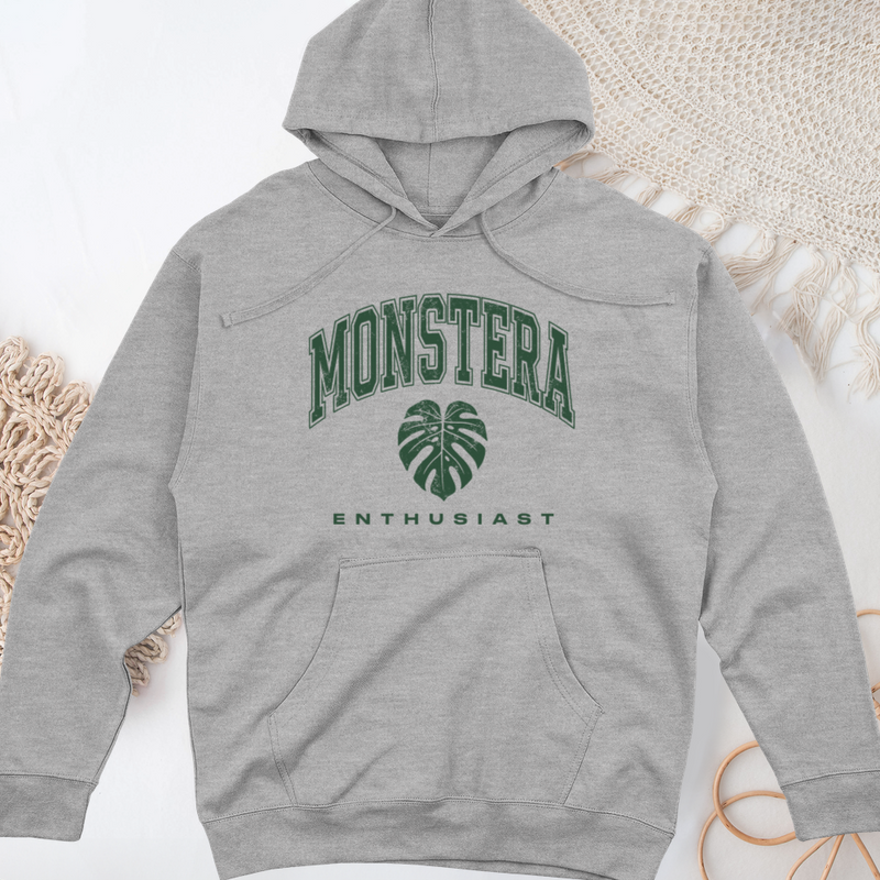 Monstera Enthusiast Midweight Hooded Sweatshirt