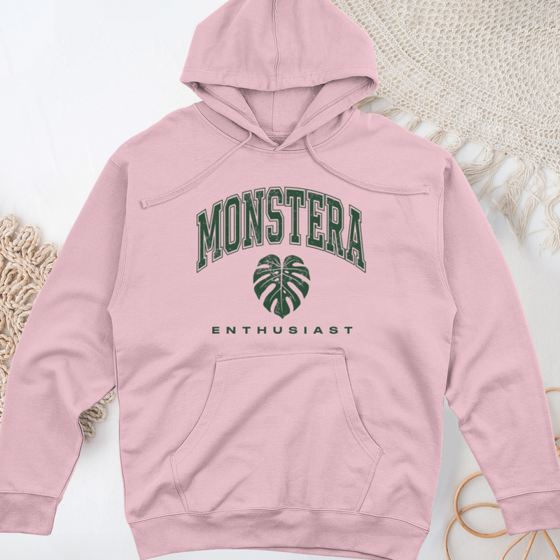 Monstera Enthusiast Midweight Hooded Sweatshirt