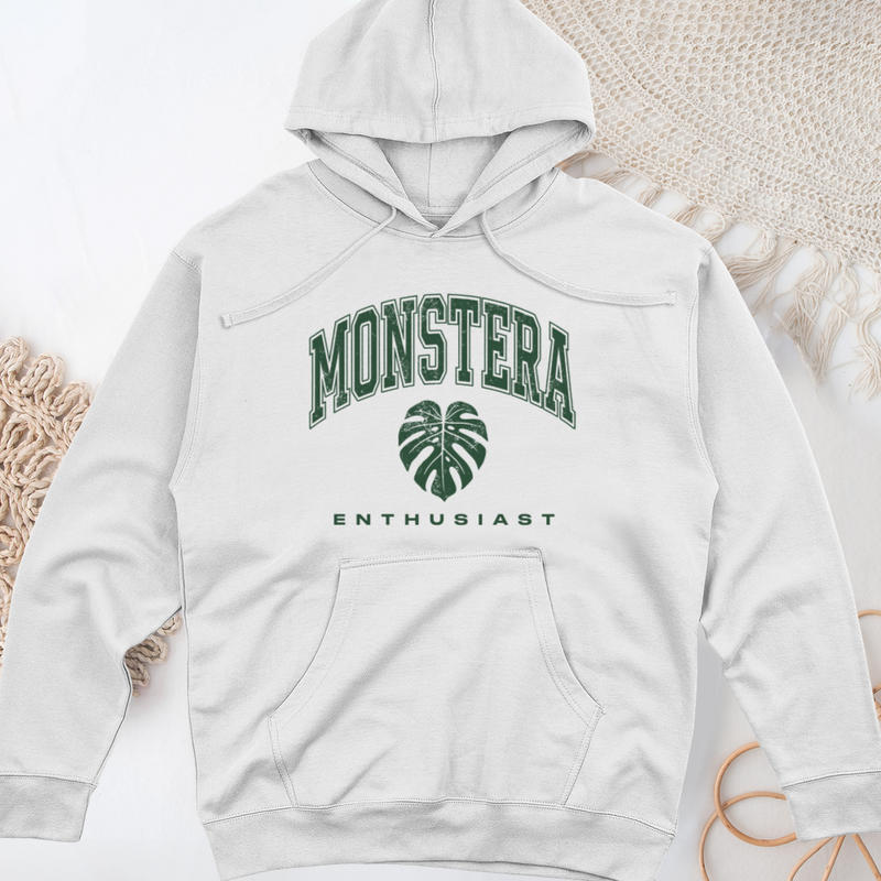 Monstera Enthusiast Midweight Hooded Sweatshirt