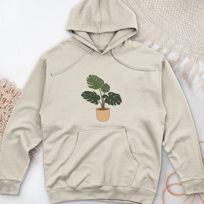 Monstera Plant 2 Midweight Hooded Sweatshirt