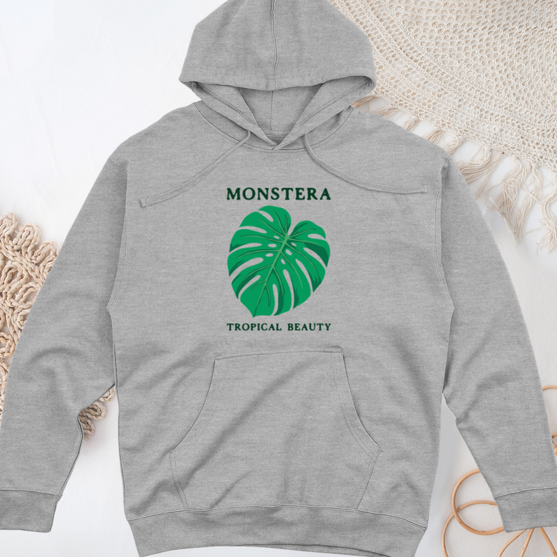 Monstera Tropical Beauty Midweight Hooded Sweatshirt