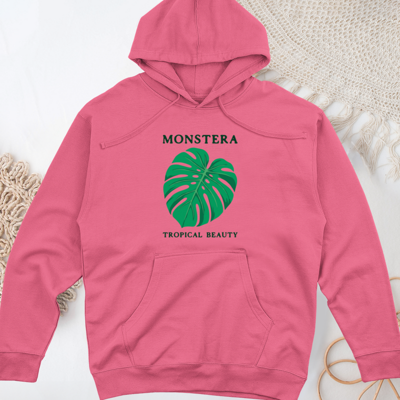 Monstera Tropical Beauty Midweight Hooded Sweatshirt