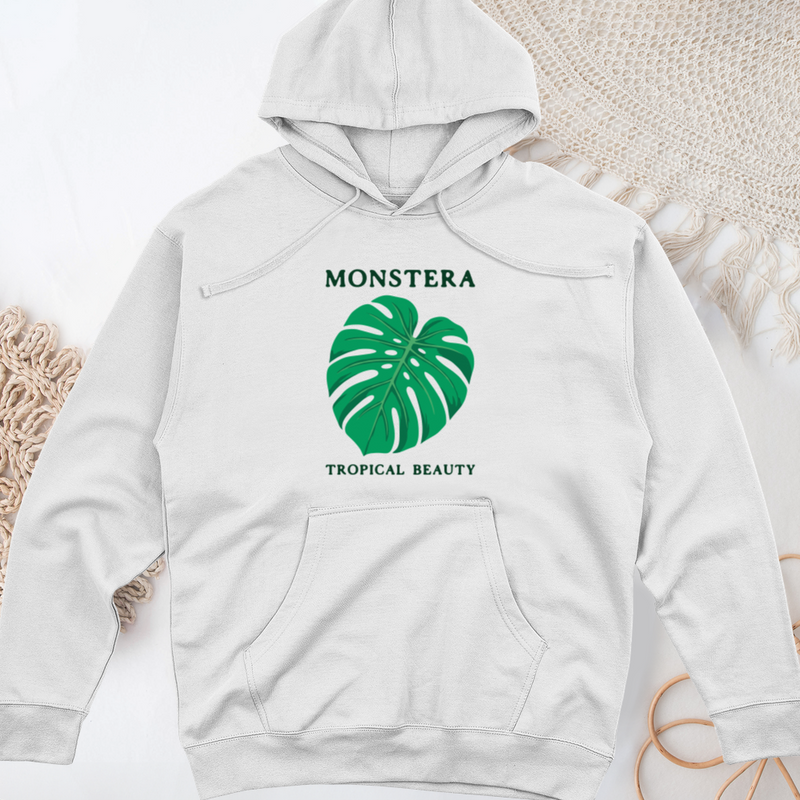 Monstera Tropical Beauty Midweight Hooded Sweatshirt