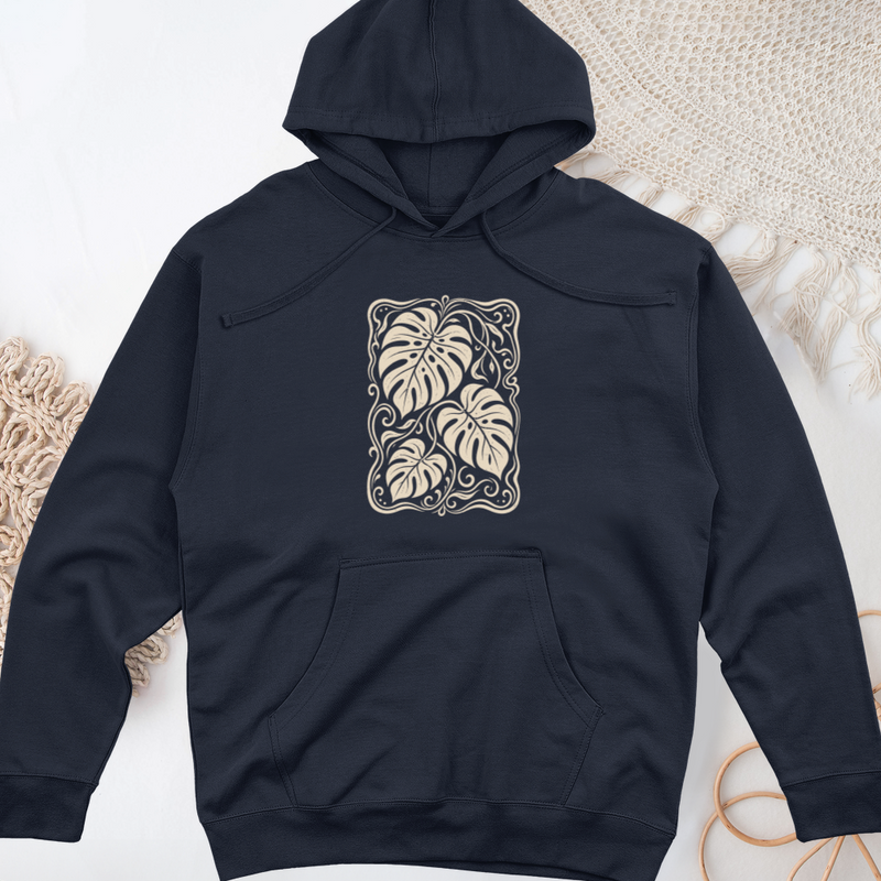 Monstera Whimsy Midweight Hooded Sweatshirt