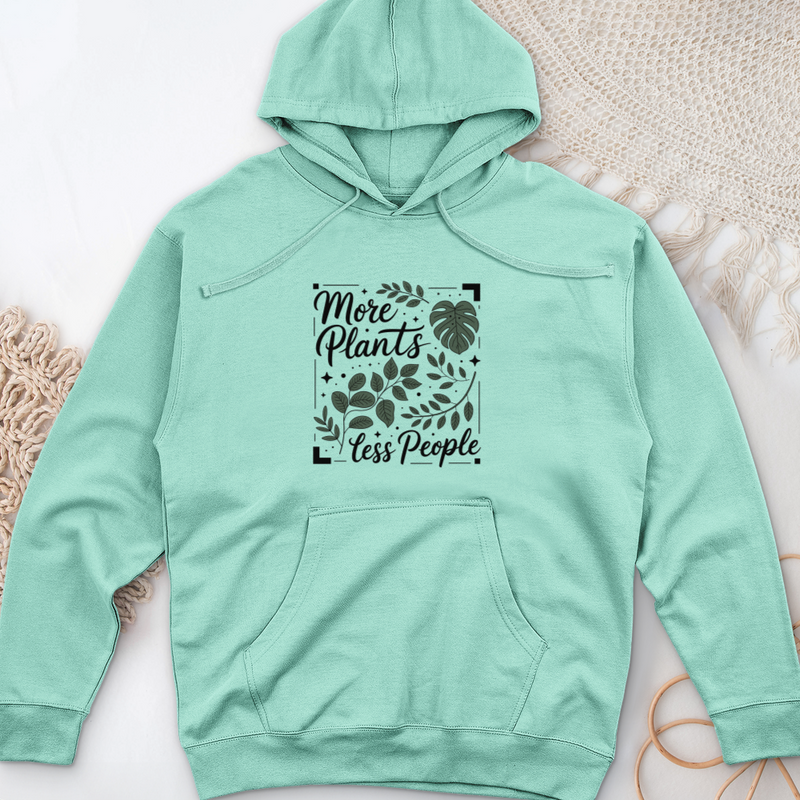 More Plants Less People Midweight Hooded Sweatshirt