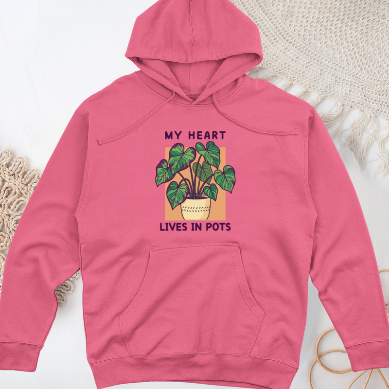 My Heart Lives in Pots Midweight Hooded Sweatshirt