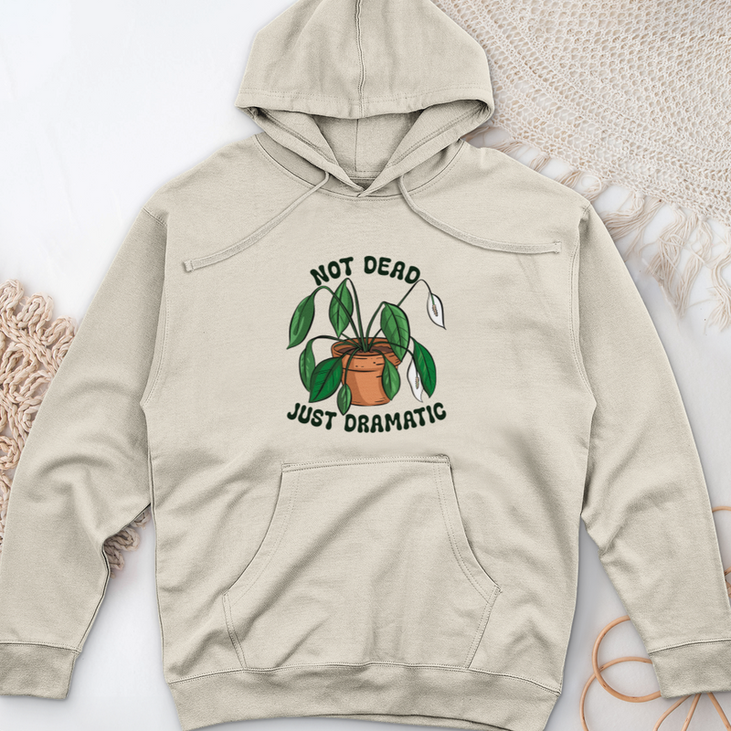 Not Dead Just Dramatic Midweight Hooded Sweatshirt