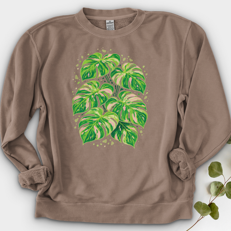 Pink Monstera Crewneck
