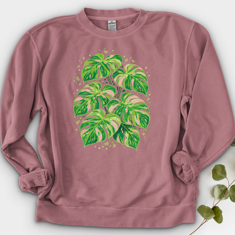 Pink Monstera Crewneck